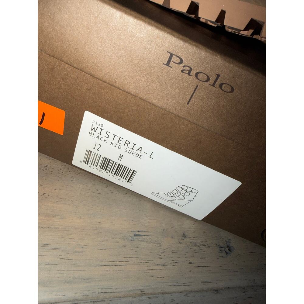 New linea Paola Wisteria black kid suede wedges sz 12 - Picture 4 of 6